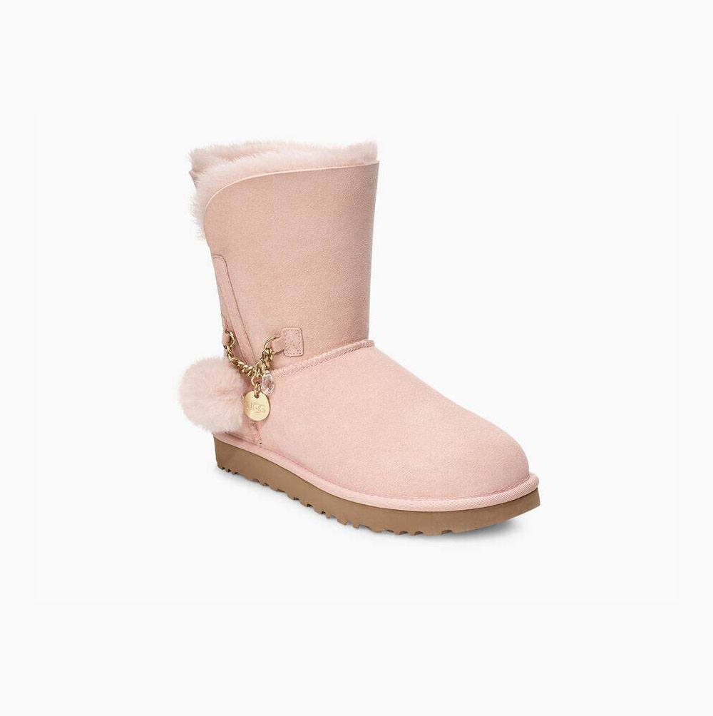 UGG Classic Short Charm - Boots Dame - Lyse Rosa (NO-M258)